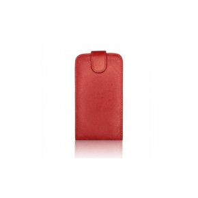 Кожен калъф Flip голям клипс за HTC One Mini 2 M8 червен